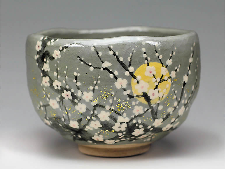 2017年初春作品　月梅図　茶碗