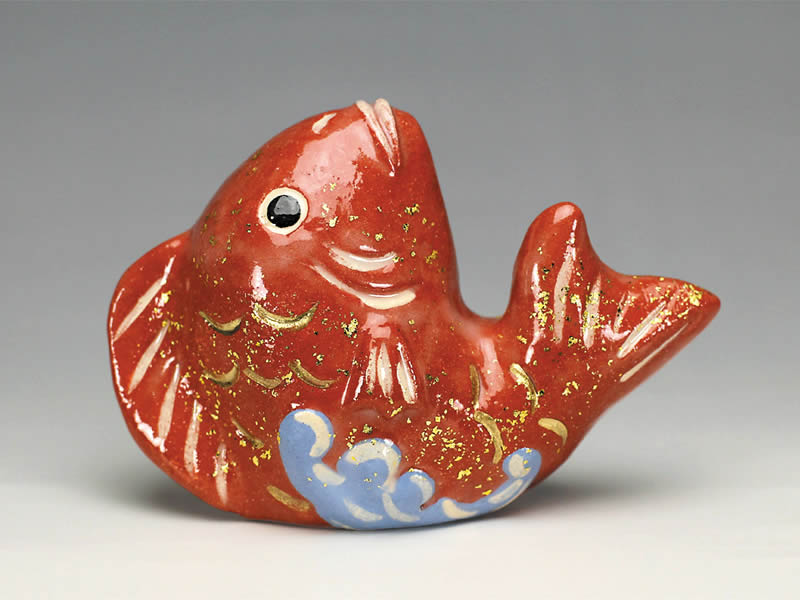 2017年初春作品　ミニ置物　跳ね鯛