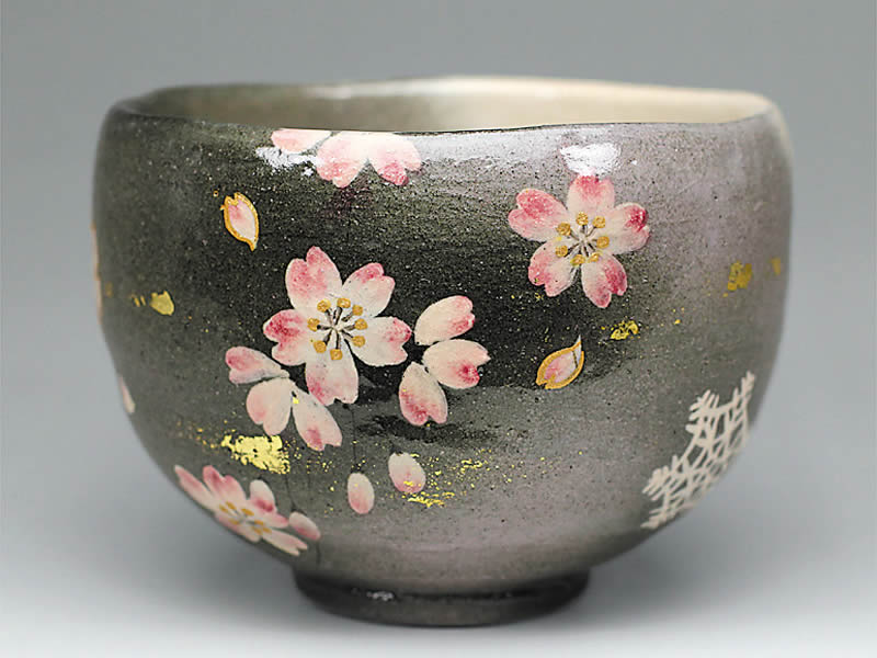 2018年初春作品「雪月花」茶碗