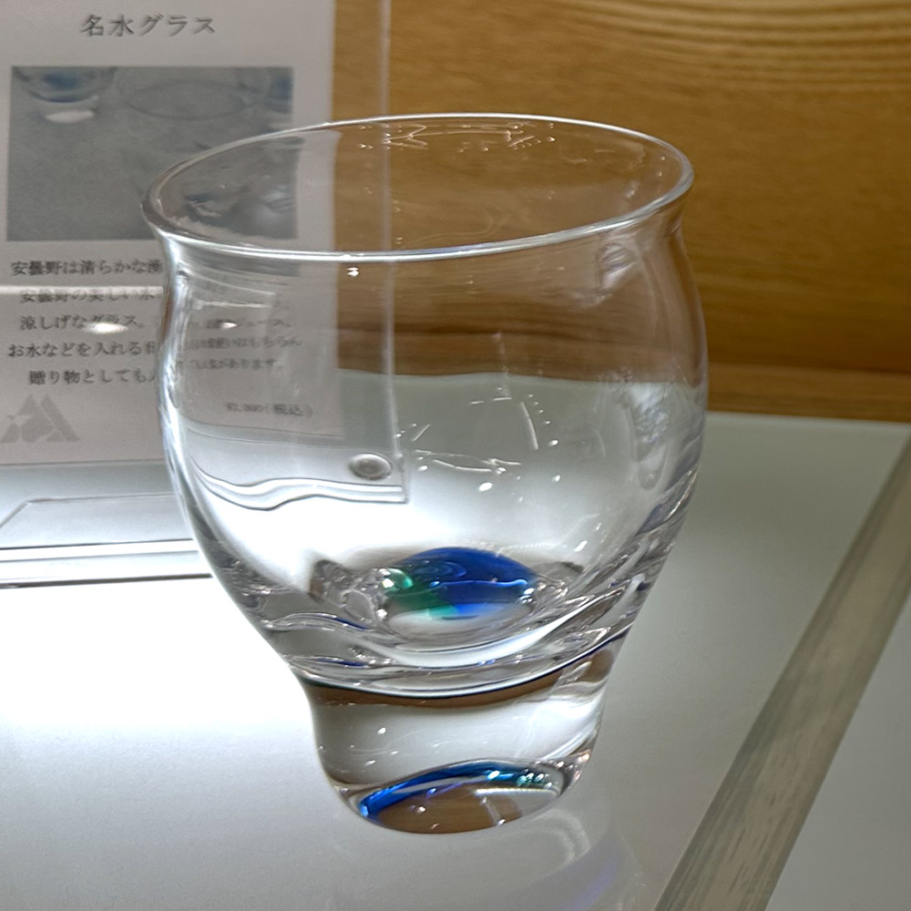 あづみ野ガラス工房 名水グラス ガラス コップ クリア ブルー 手作り おしゃれ