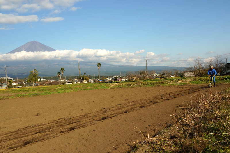 里山てるてるファームもち麦種まき作業