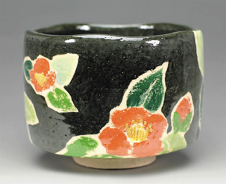 「椿の絵」茶碗