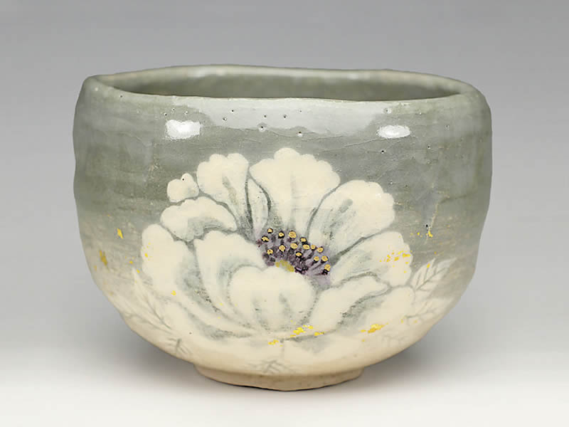 2020年初春作品牡丹の絵　茶碗