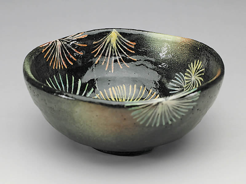 2020年初春作品花火の絵　平茶碗