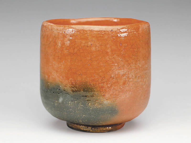 2020年初春作品楽入窯製　赤楽茶碗「福寿草」写