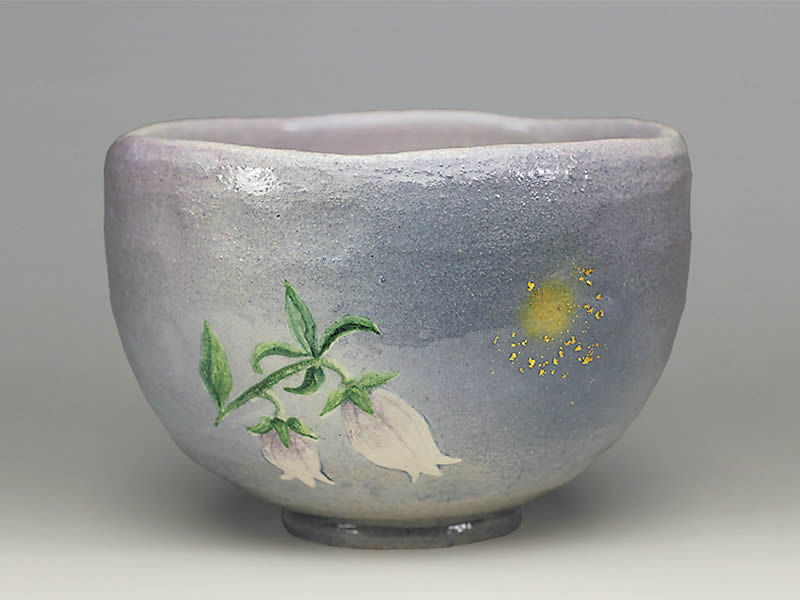 2021年初春作品 蛍袋の絵 茶碗