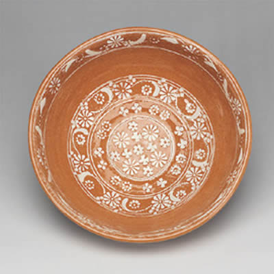 2021年初春作品 赤楽三島 平茶碗