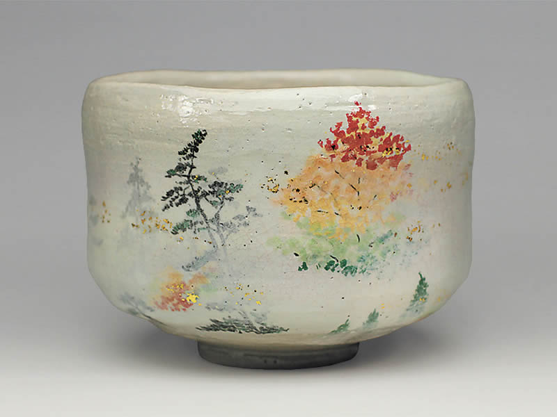 2021年初春作品 楽入印 森の紅葉図 茶碗【送料無料】
