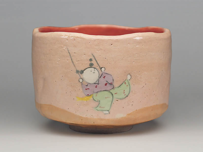2021年初春作品　唐子図　茶碗