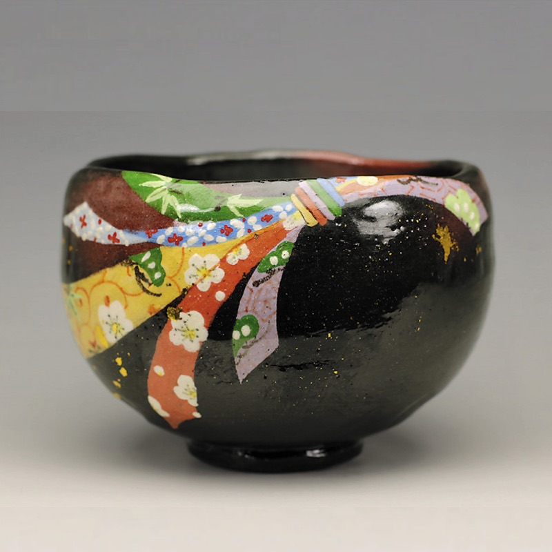 2022年初春作品　束ね熨斗の絵　茶碗