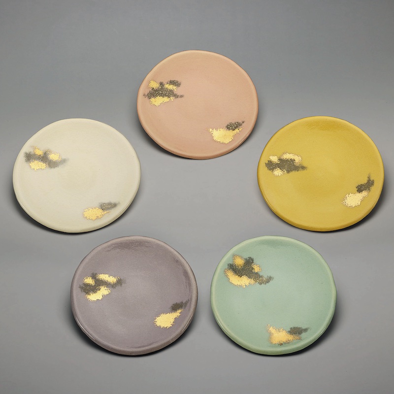 2022年初春作品　五色金銀彩銘々皿