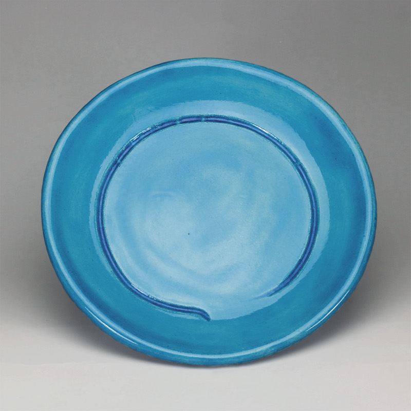 2022年初春作品 円相皿 トルコ青釉