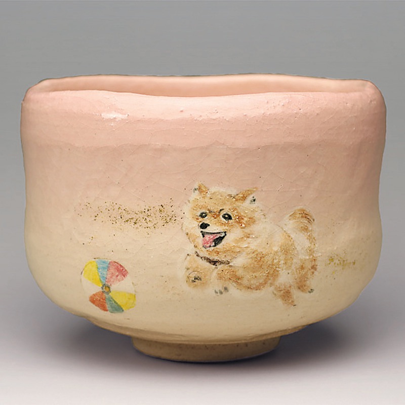 吉村楽入　2023年初春作品　駆ける犬　茶碗