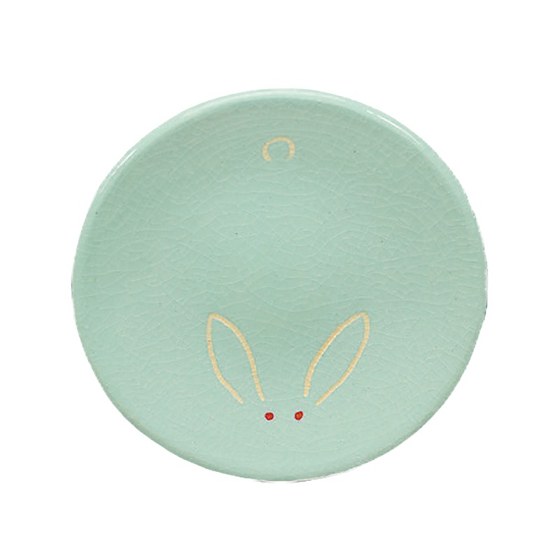 吉村楽入　2023年初春作品　うさぎ紋　銘々皿