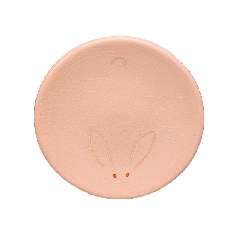 吉村楽入　2023年初春作品　うさぎ紋　銘々皿