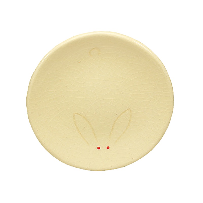 吉村楽入　2023年初春作品　うさぎ紋　銘々皿