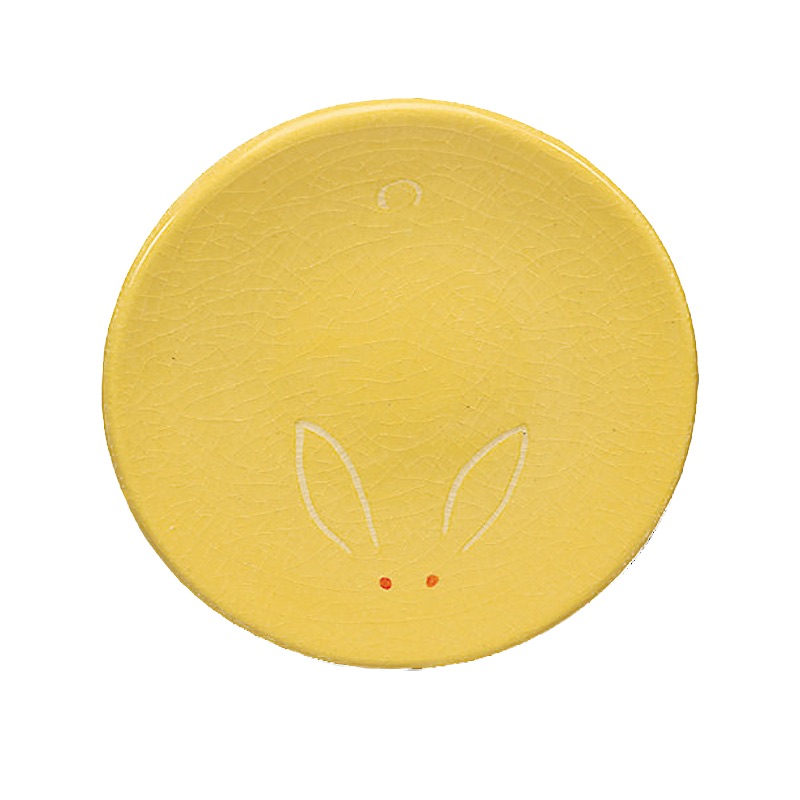 吉村楽入　2023年初春作品　うさぎ紋　銘々皿