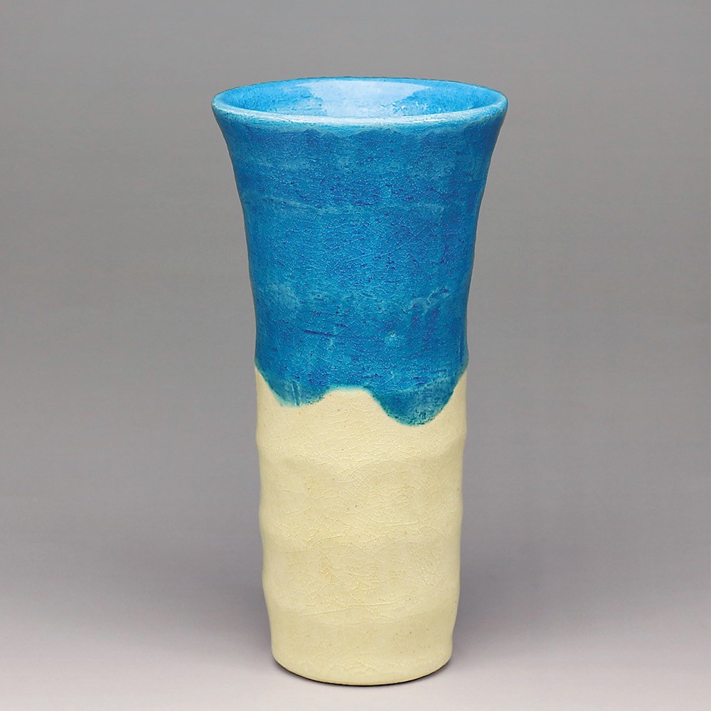 吉村楽入 2023年初春作品 トルコ青釉 花入