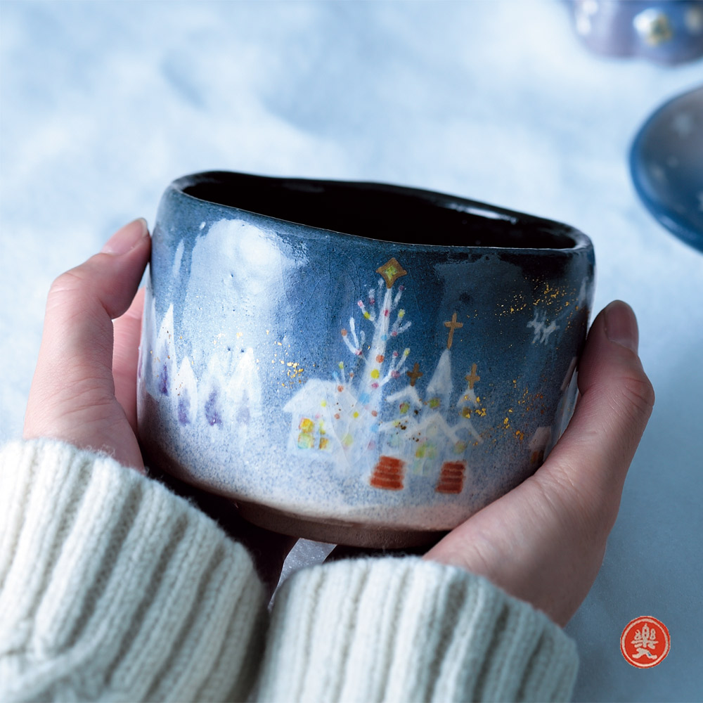 楽入窯　2025年新春作品　イブの街　[季節茶碗]